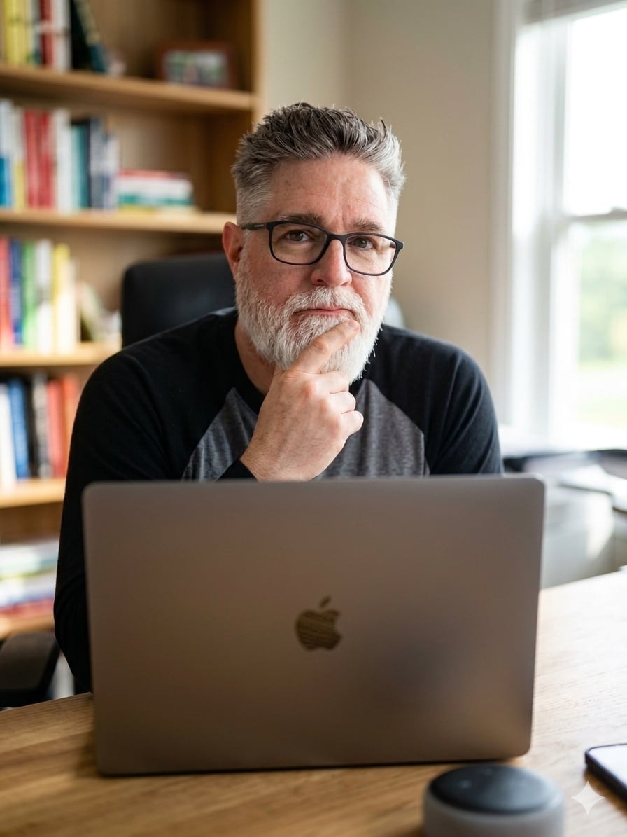 Nicolas Gontier avec son PC
